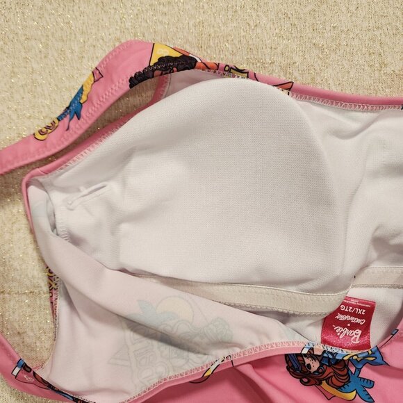 Cakeworthy Barbie California Dream Pink One Piece Swim Suit Bathing Suit 2XL NEW - Picture 6 of 7